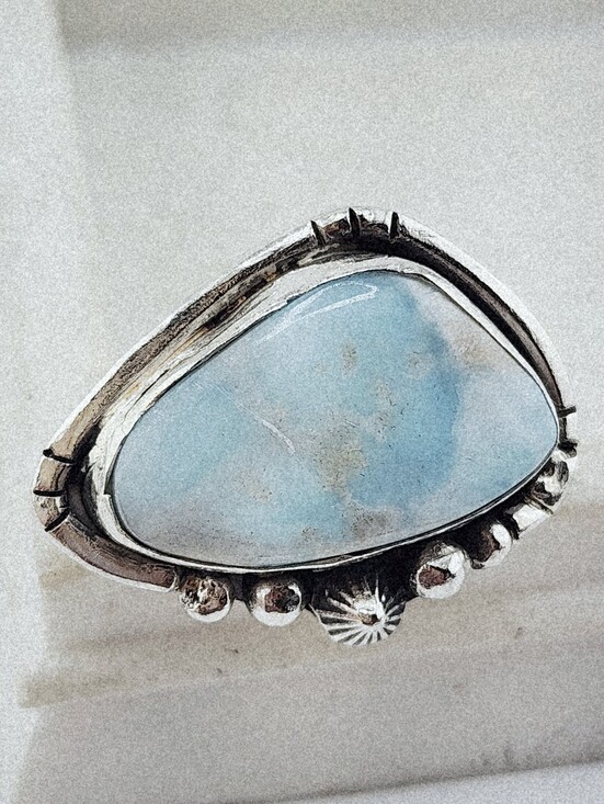 DREAMY JWLS Jewelry - LARIMAR RING HANDMADE IN STERLING SILVER UNISEX SIZE 9